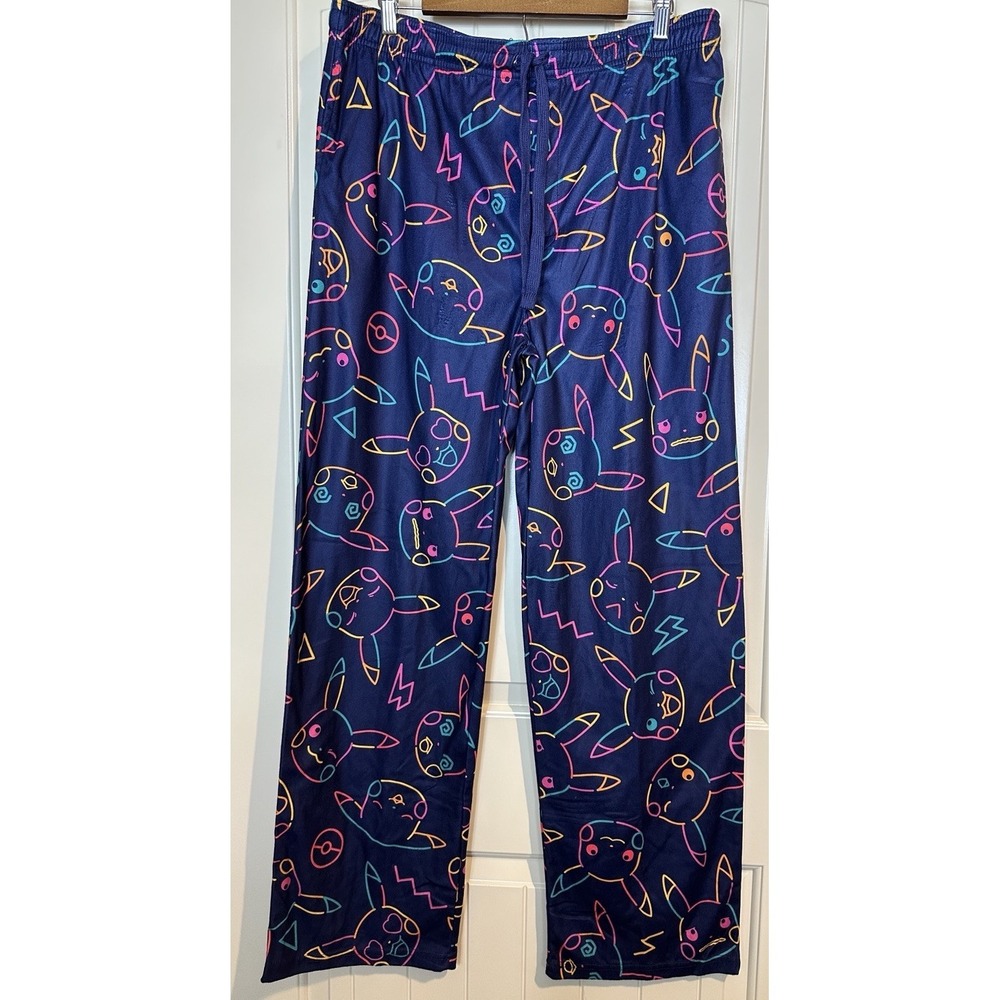 Pokemon Nintendo Pajama Pants L/XL Pika Chu Lounge PJS All Over Pattern